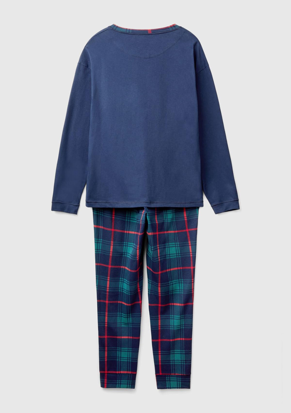 Benetton 37mw4p02n Set Pigiama Uomo S Blu Cotone Serafino