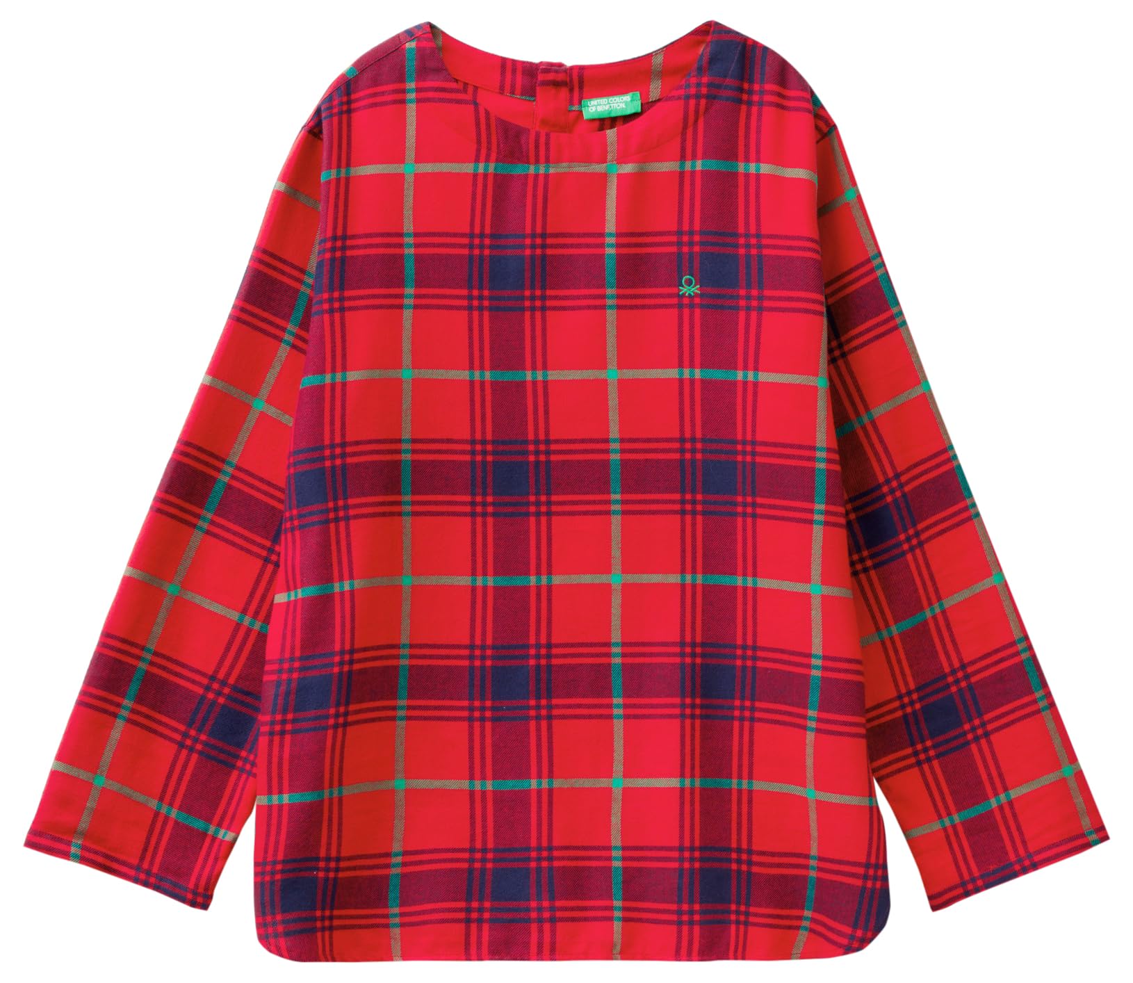 Benetton Blusa 43UL3M009 Pigiama Donna Flanella Multicolor L