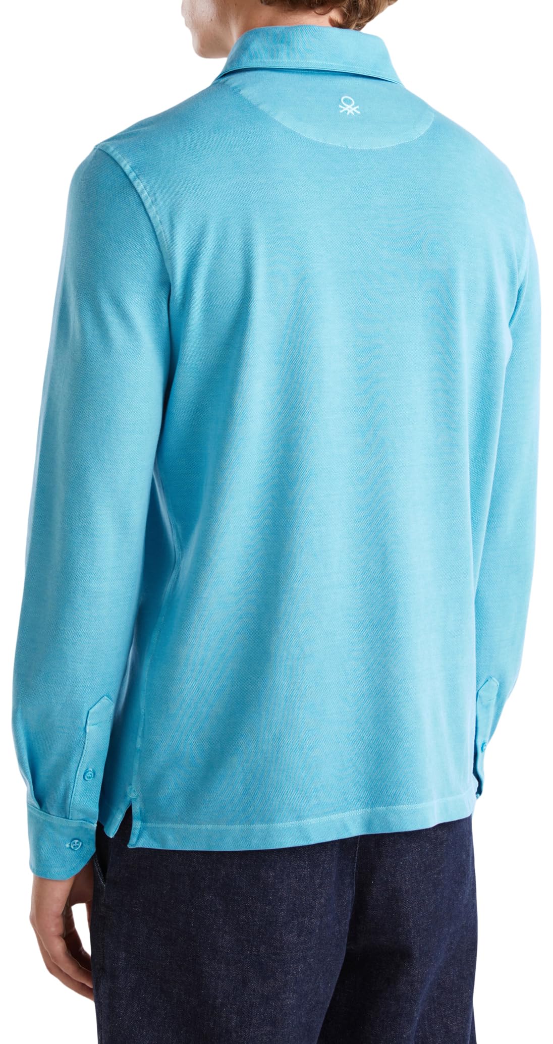 Benetton Polo Uomo XXL Piquet Cotone Blu