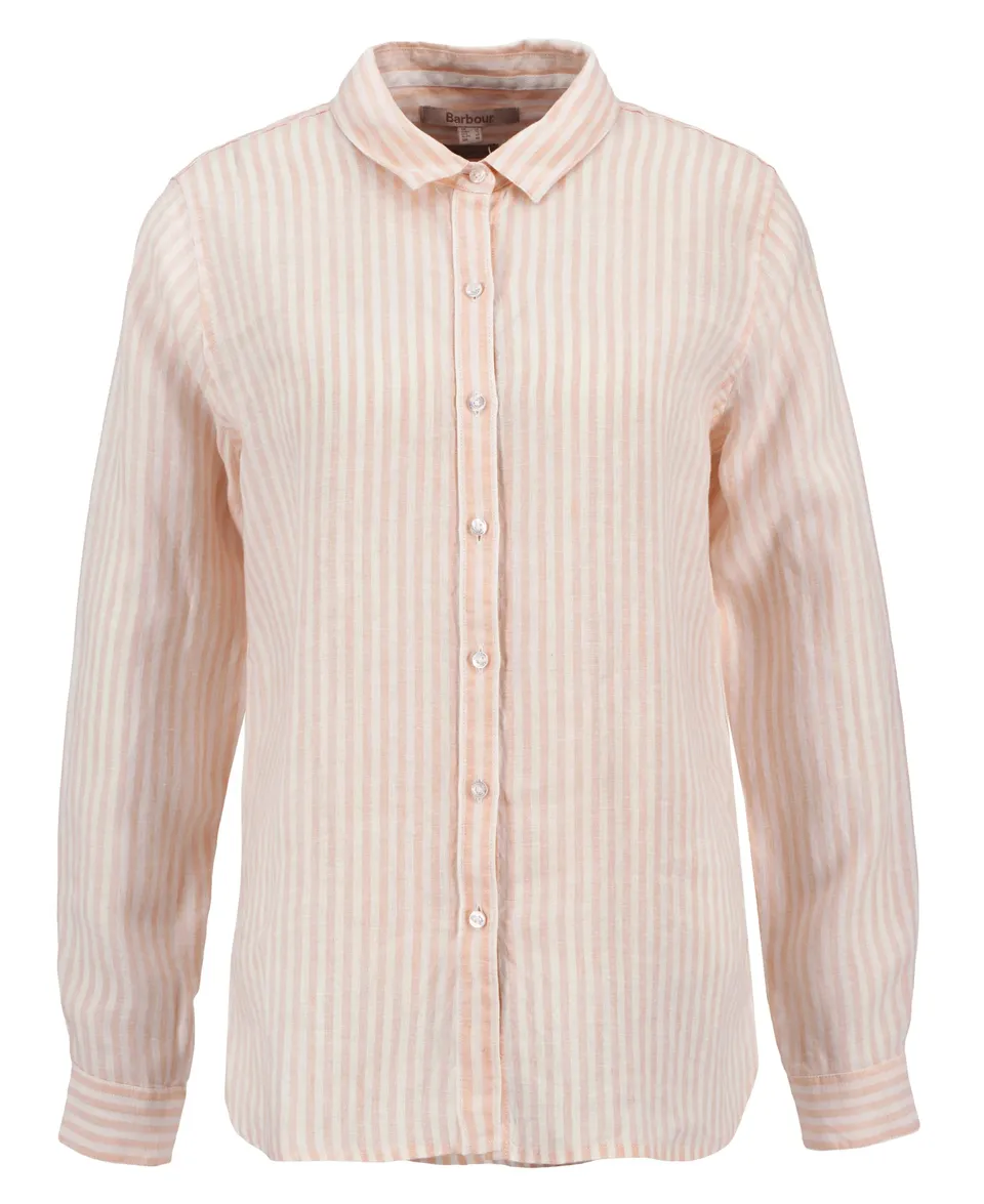 Barbour LSH1315 Camicia Donna Rosa Lino a Righe