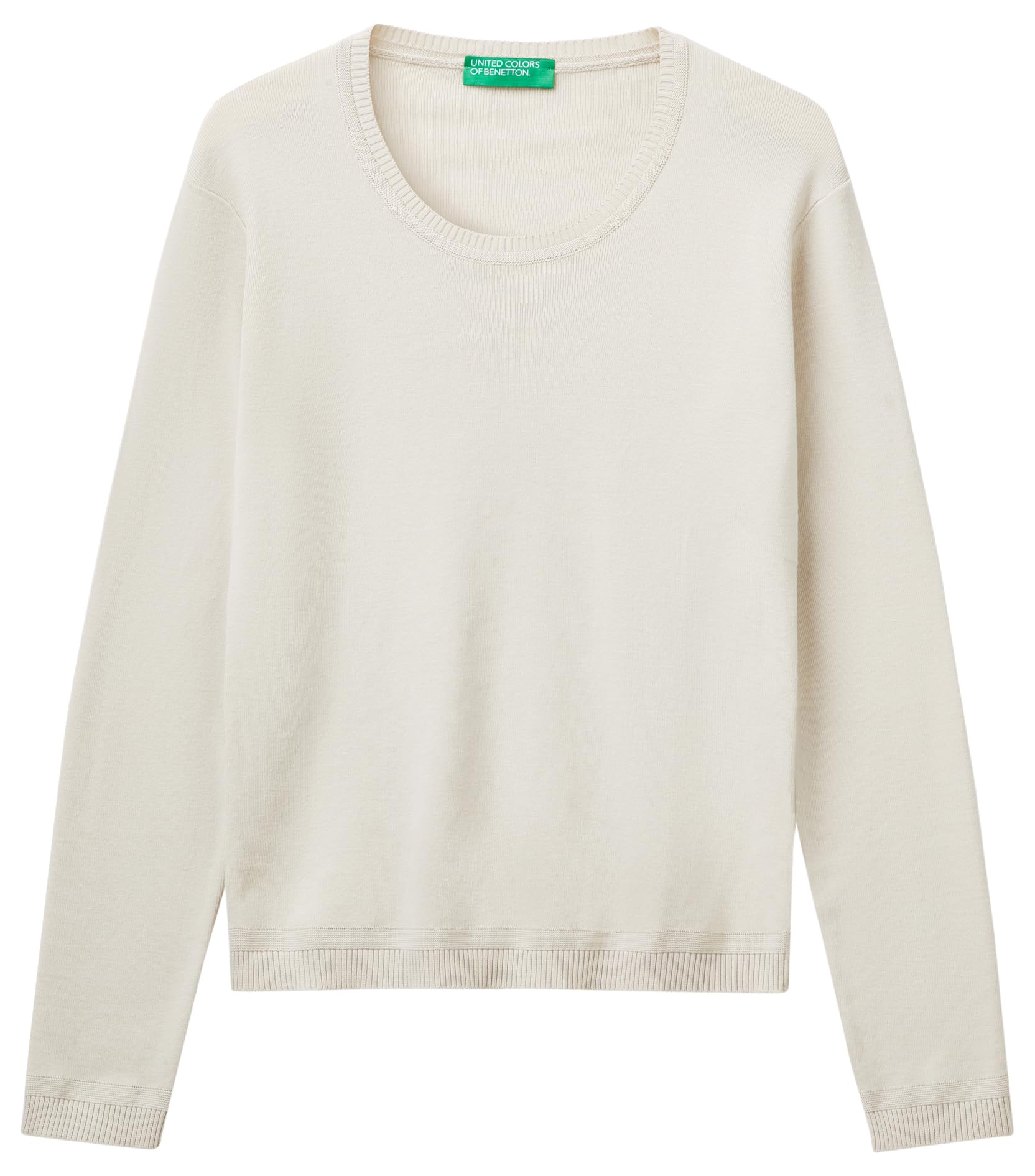 Benetton Maglia Girocollo 1091d1m08 Maglione Donna Beige