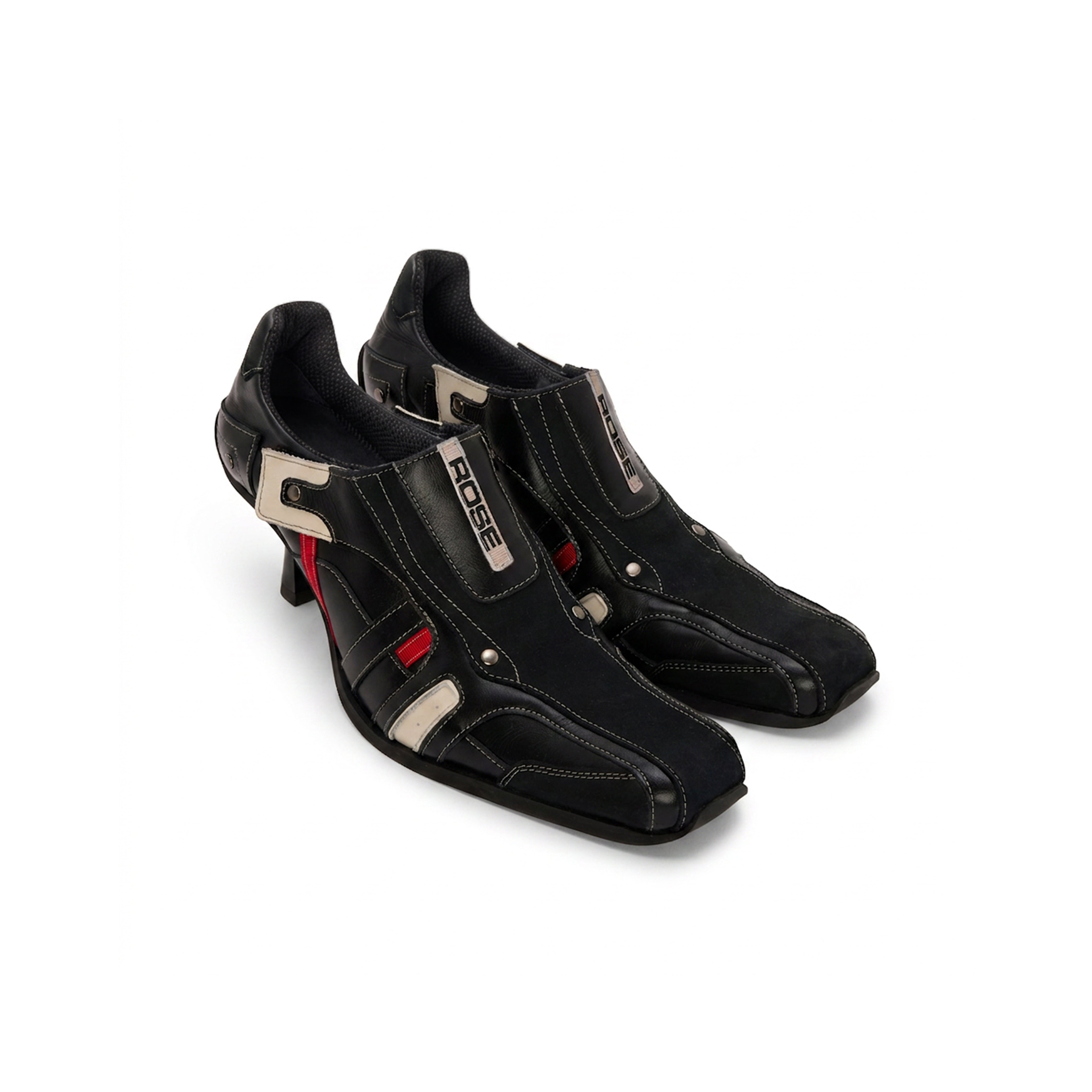 Martine Rose Sporty Heel scarpe nere pelle tacco medio