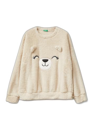 Benetton 3ukc3m07z Maglione Donna Pellicciotto Marrone