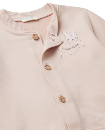 Benetton 3MDSAK017 completo bimbo felpa blu logo bomber