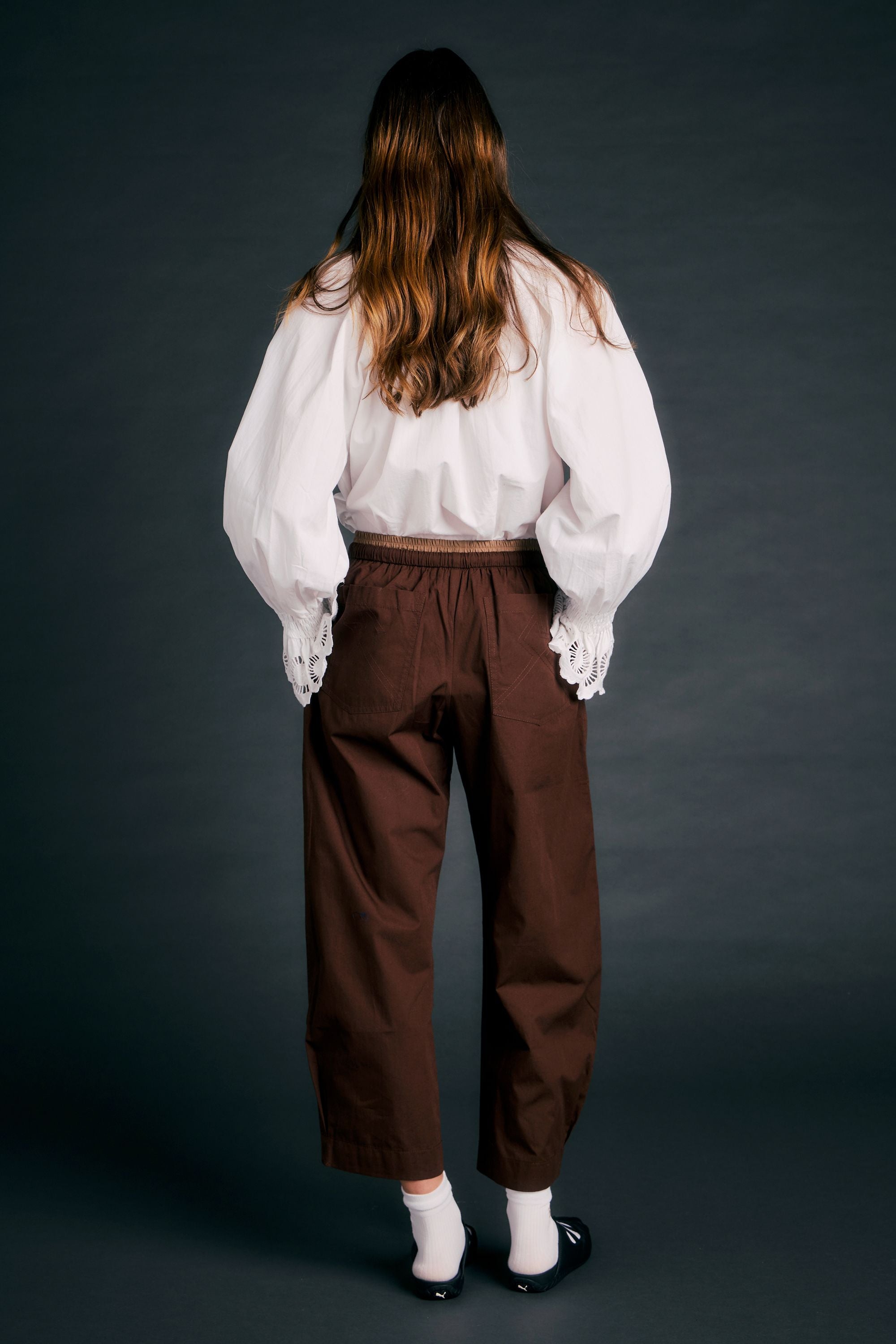 Karen Walker Maverick Pantaloni cioccolato cotone