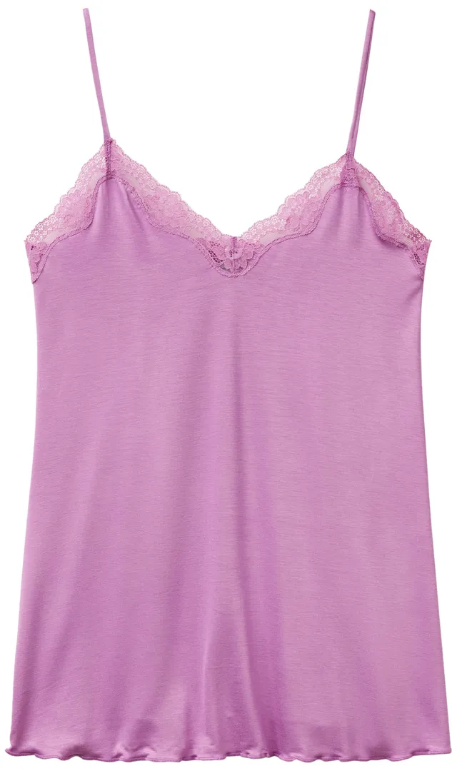 Benetton Canotta Donna S 3Z123H00J in Viscosa e Pizzo