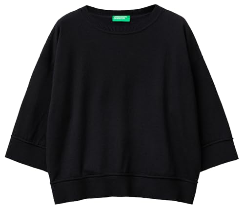 Benetton Maglieria Maglione Donna boxy girocollo manica corta