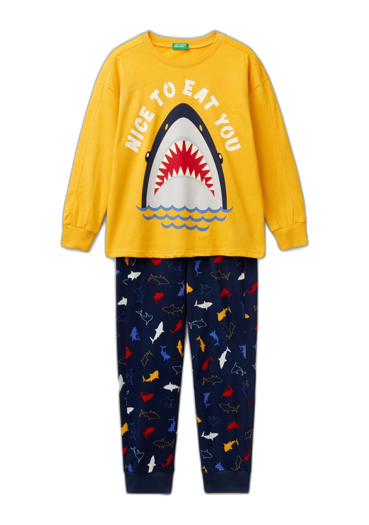 Benetton 3vr50p07j pigiama bambino taglia 90 cotone