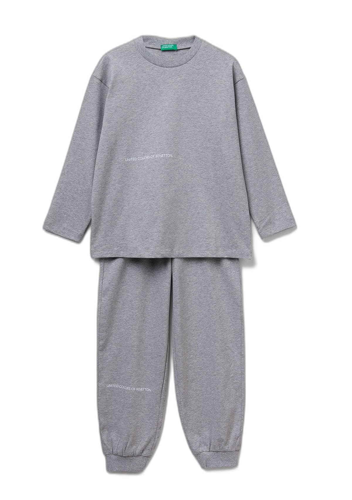 Benetton 3dke0p097 pigiama bambino blu jersey stampa M