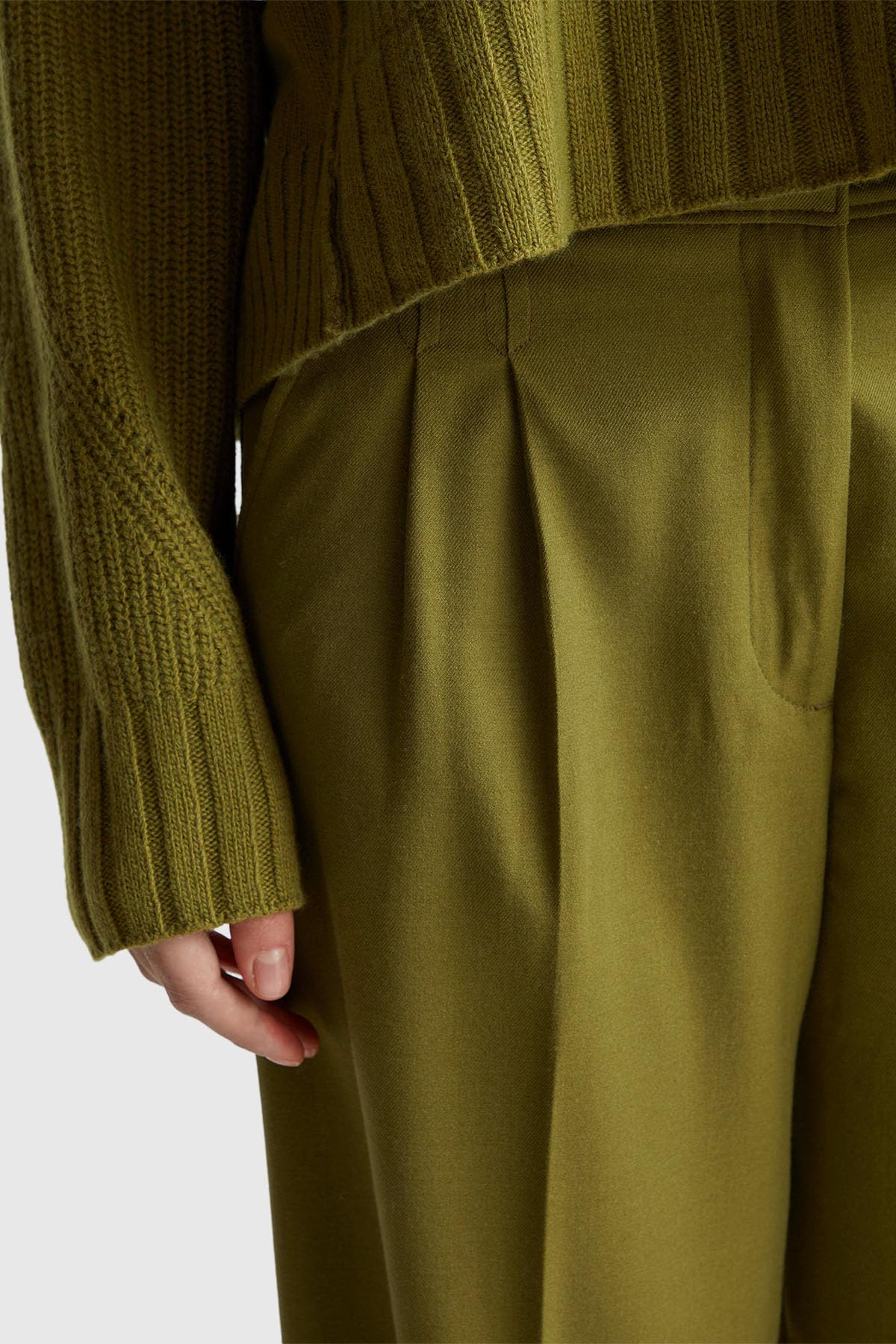 Benetton Pantaloni Donna Fresco Lana Taglia 42 Regular Fit