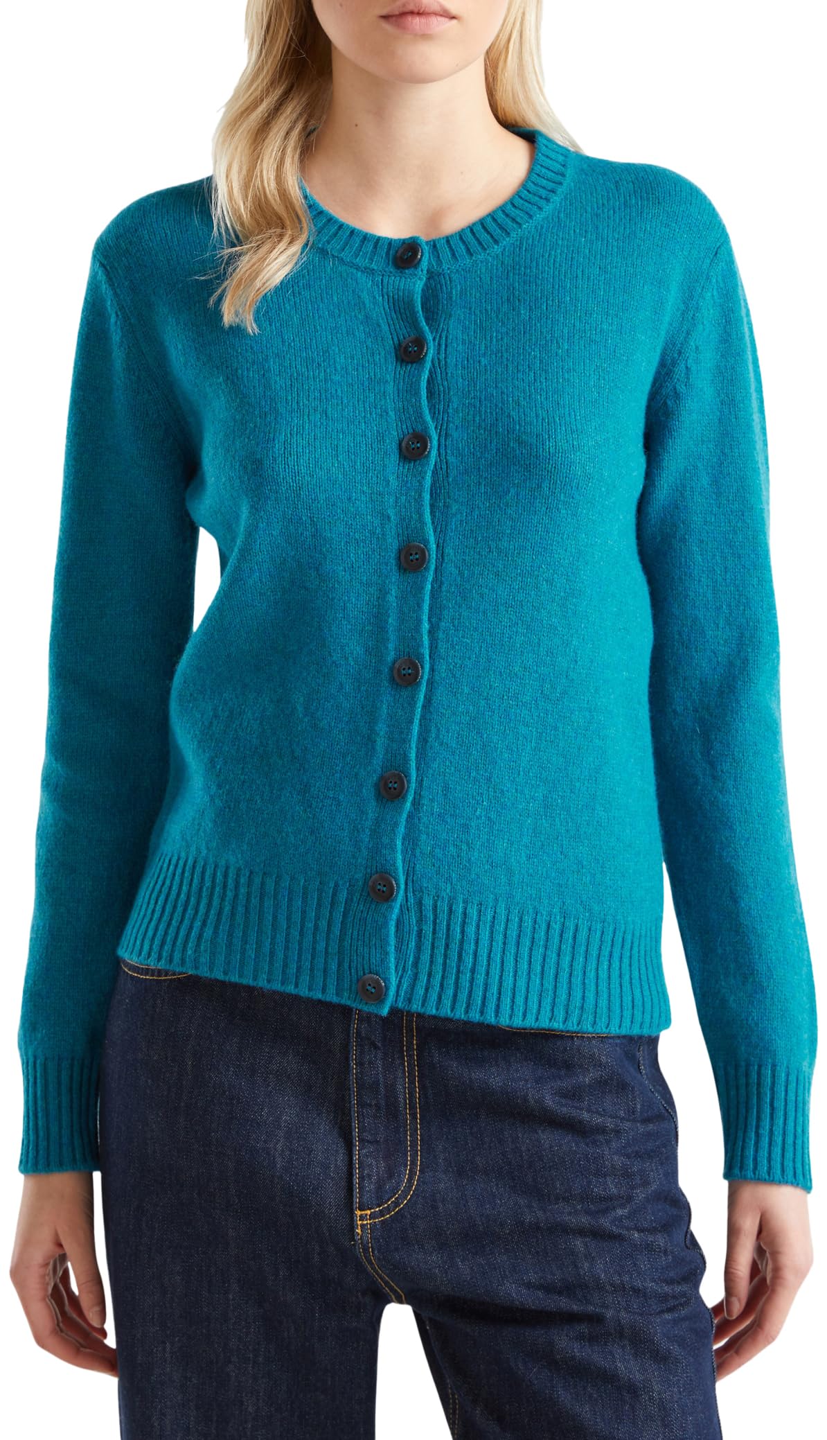 Benetton 103ME500L Cardigan Donna Grigio XXS