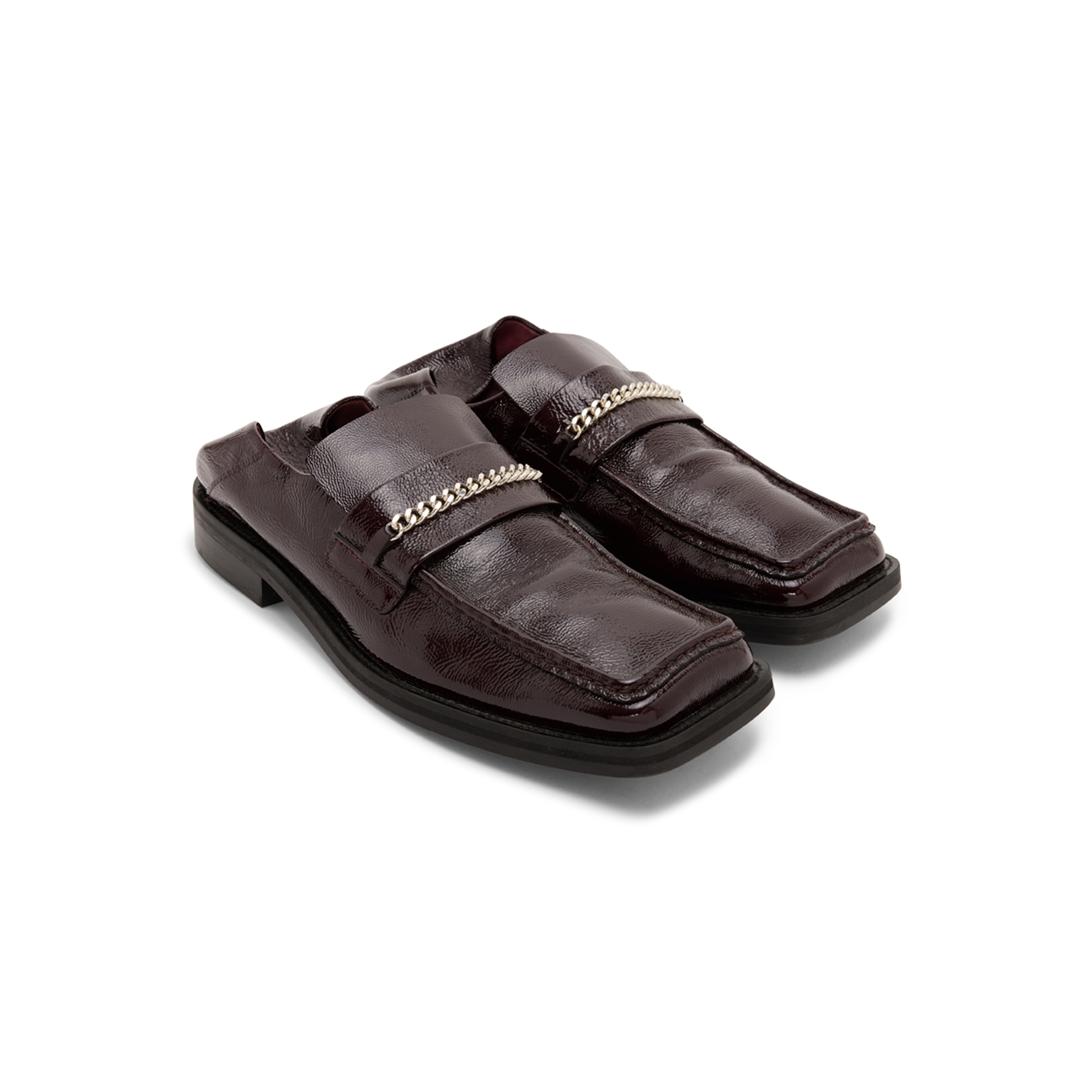 Martine Rose Fold Back Square Toe mocassini rosso oxblood