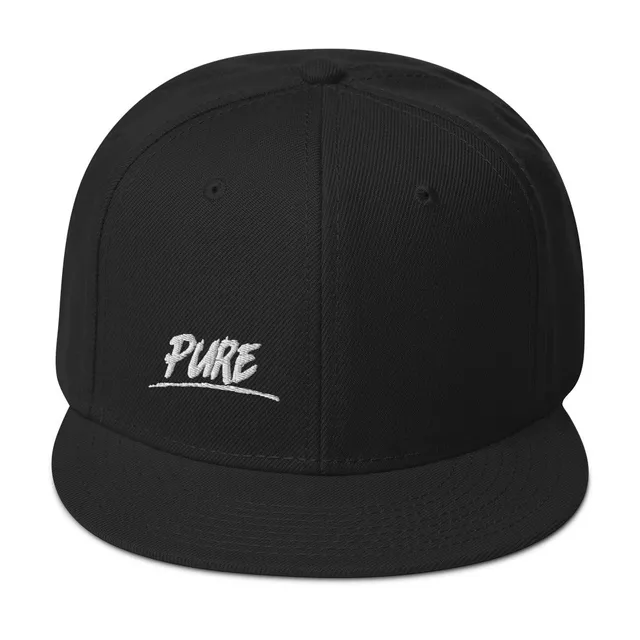 Pure Trash Pure Logo snapback cappello nero visiera piatta