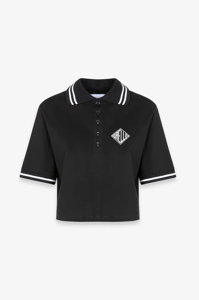 Gaelle Paris GAABW09320 polo cropped nera righe