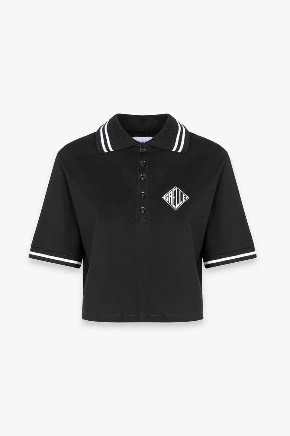 Gaelle Paris GAABW09320 polo cropped nera righe