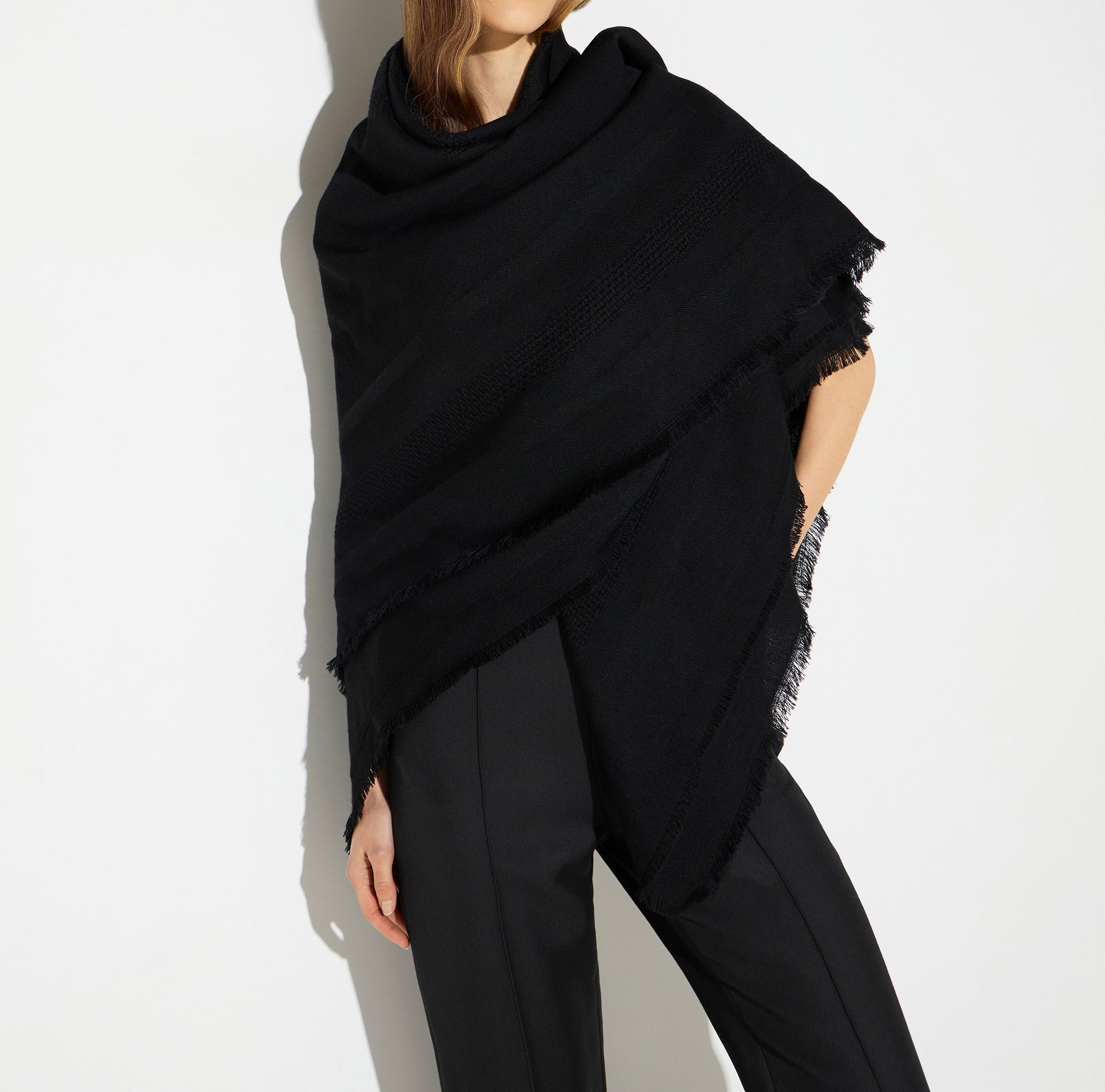 Elisabetta Franchi MT01F66E2 mantella donna nera lana