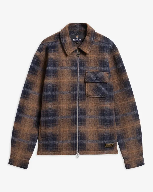 Barbour Osvald MFL0229 camicia overshirt navy misto lana