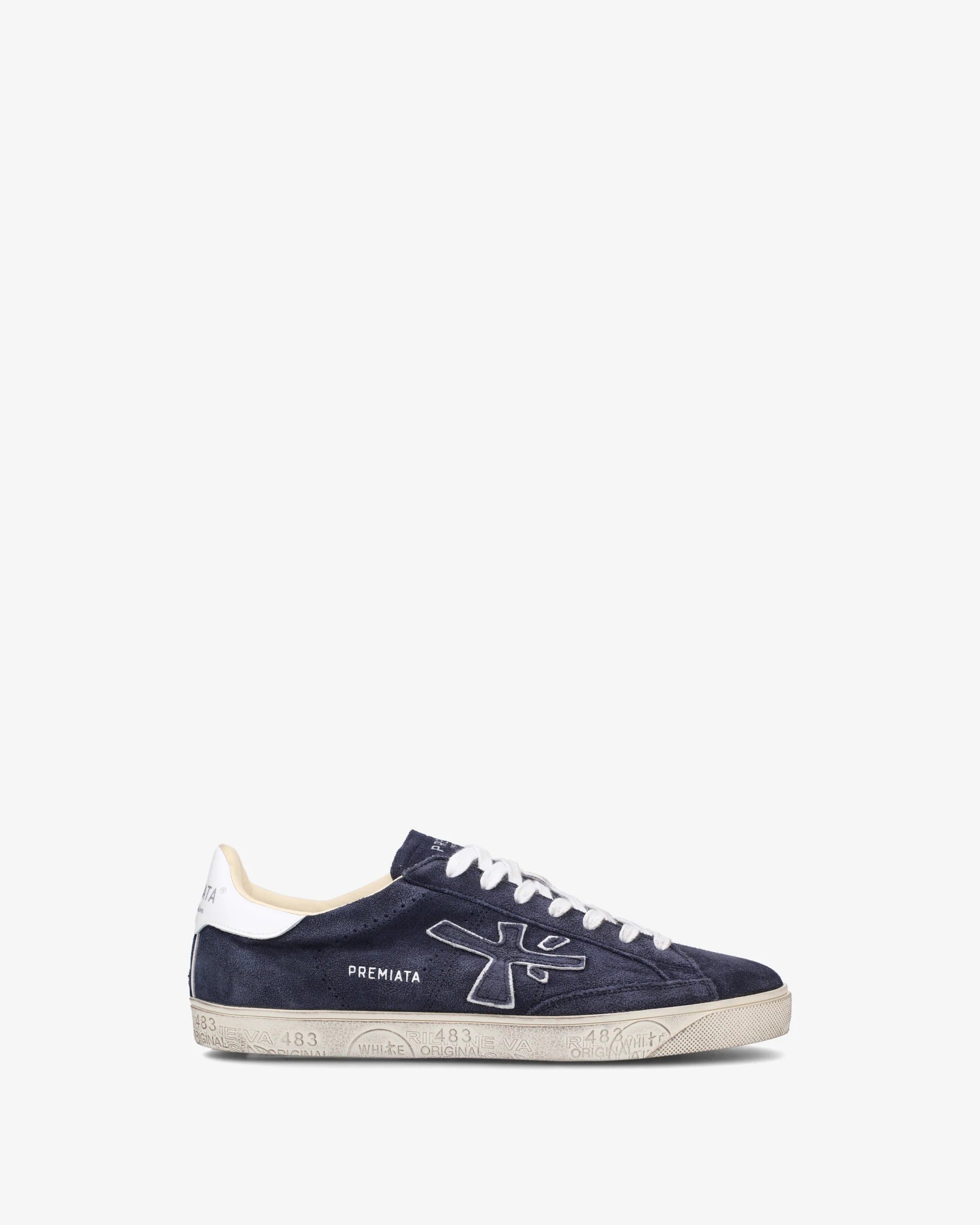 Premiata Steven 6643 sneaker uomo blu scamosciata