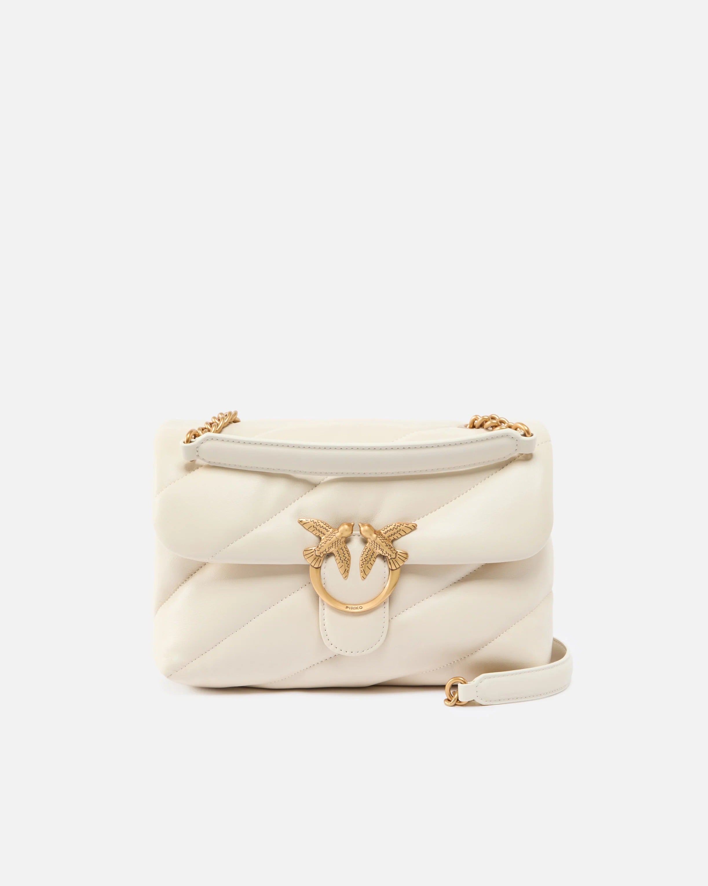 Pinko Love Puff Classic 100038 borsa Bianco Antique Gold