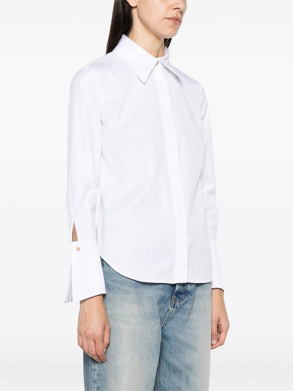 Elisabetta Franchi CA18866E2 Camicia Bianco Cotone Rigato