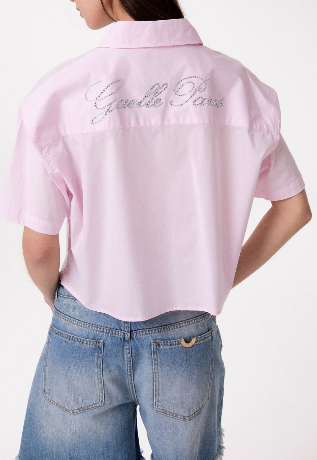 Gaelle Paris GAABW09858 camicia corta rosa popeline