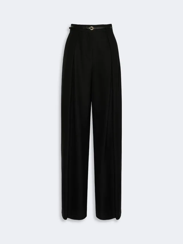 Max Mara Studio Aere MSTAERE005 Pantalone Donna Nero Lana