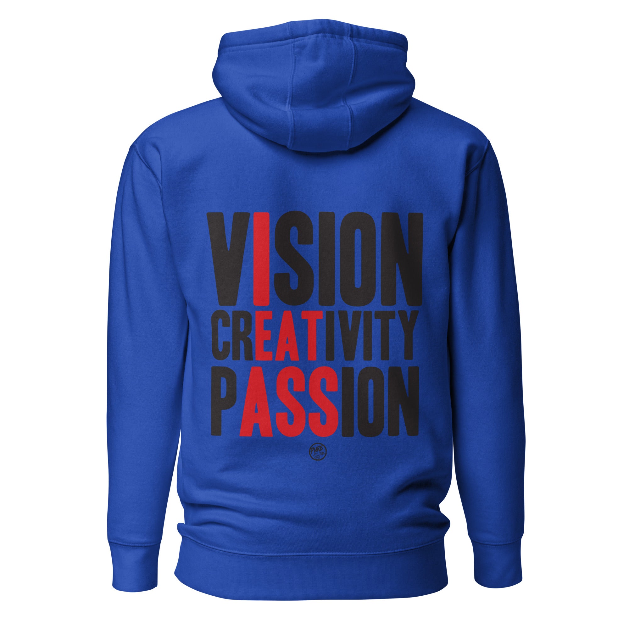 Pure Trash vIsion crEATivity pASSion felpa nera cotone
