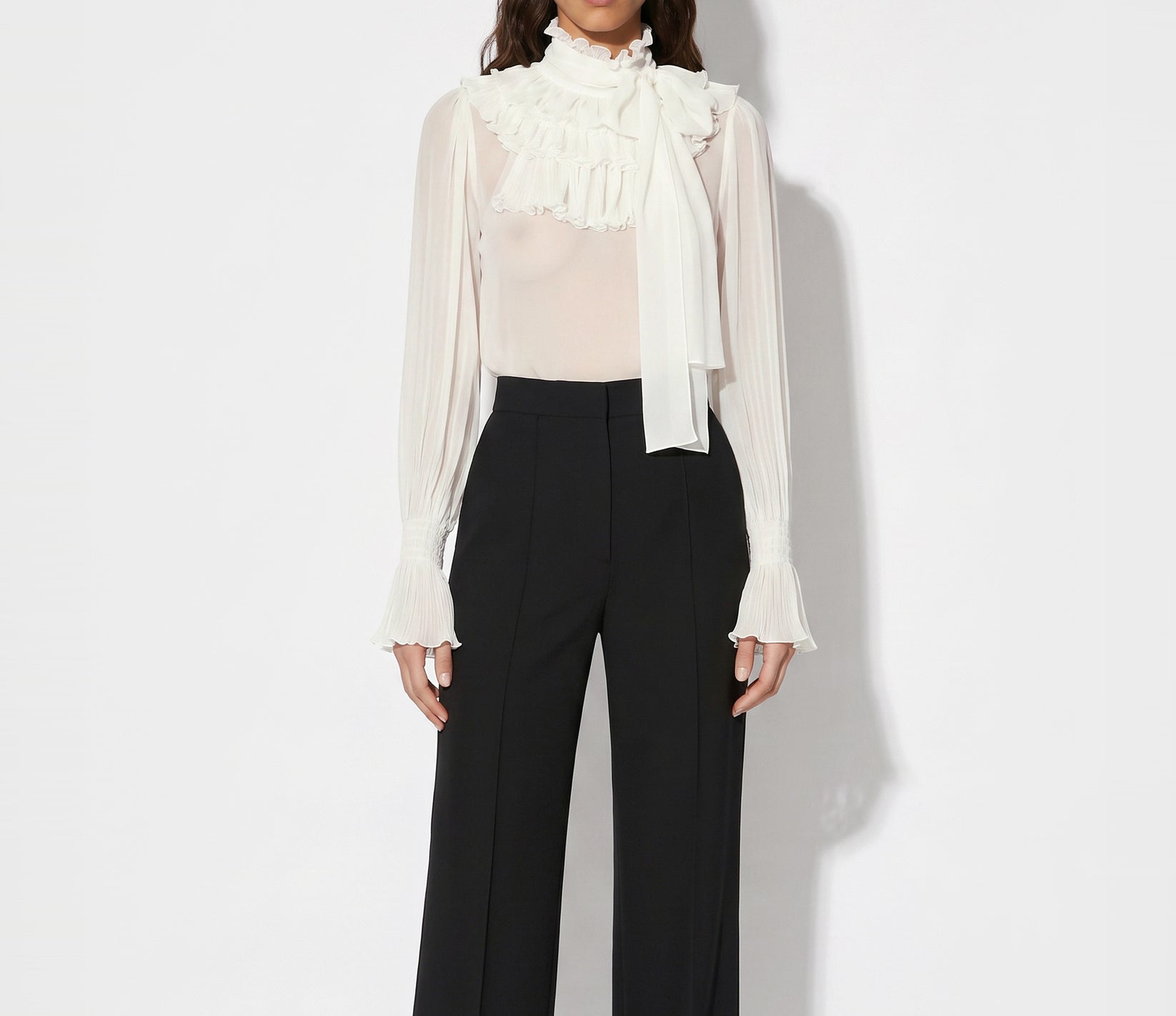 Elisabetta Franchi CA17267E2 Blusa Georgette Avorio 42