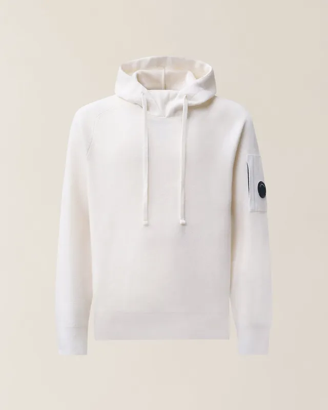 C.P. Company 21CMKN098A Felpa Uomo Bianca Gauze White Lana