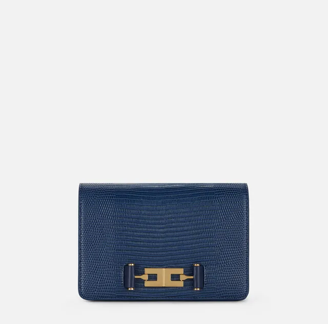 Elisabetta Franchi BS09A66E2 Borsa Blu Notte Lucertola