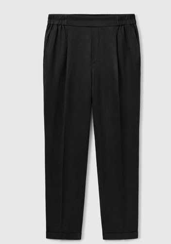 Benetton pantalone donna vita elasticizzata con risvolto
