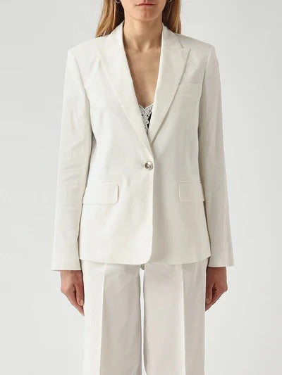 Pinko Freda 106597 A34I Giacca Donna Bianco Lino