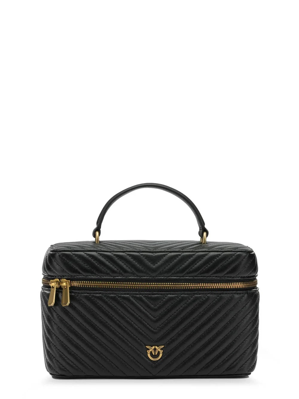 Pinko 106348 A0GK Beauty Case Nero Antique Gold Nappa