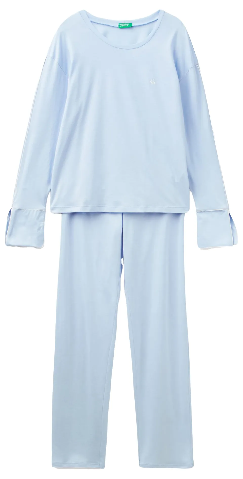 Benetton Pigiama Donna Cotone Blu Notte Set