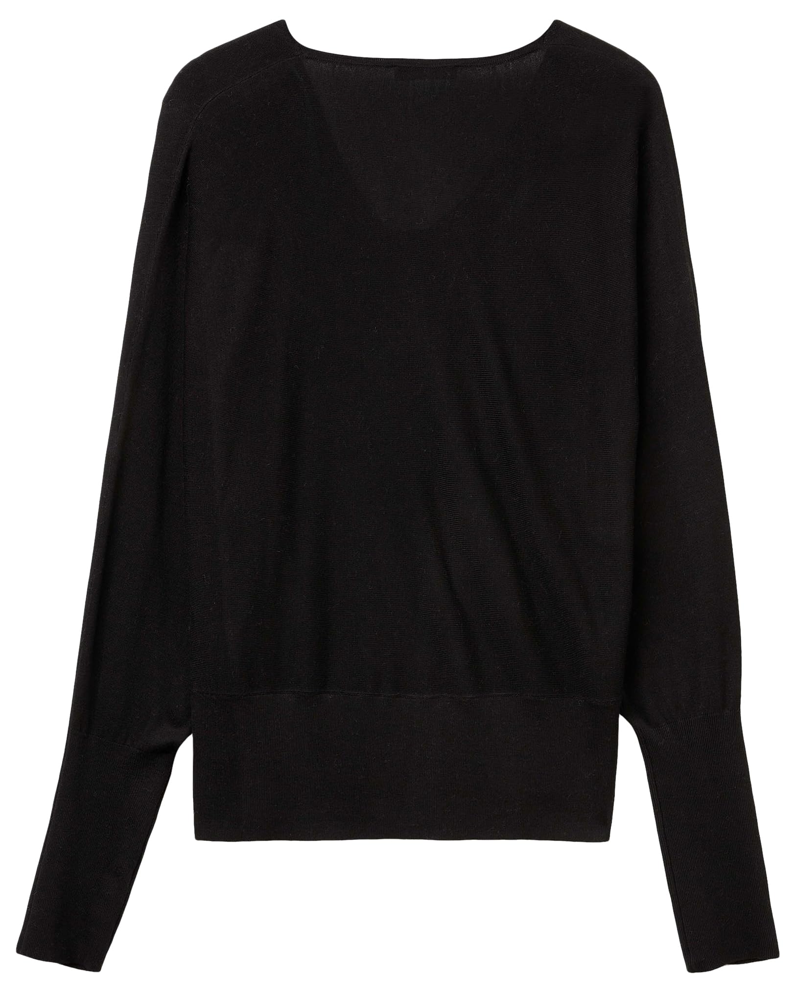 Benetton Maglieria Maglione Donna Scollo Drappeggiato M Nero