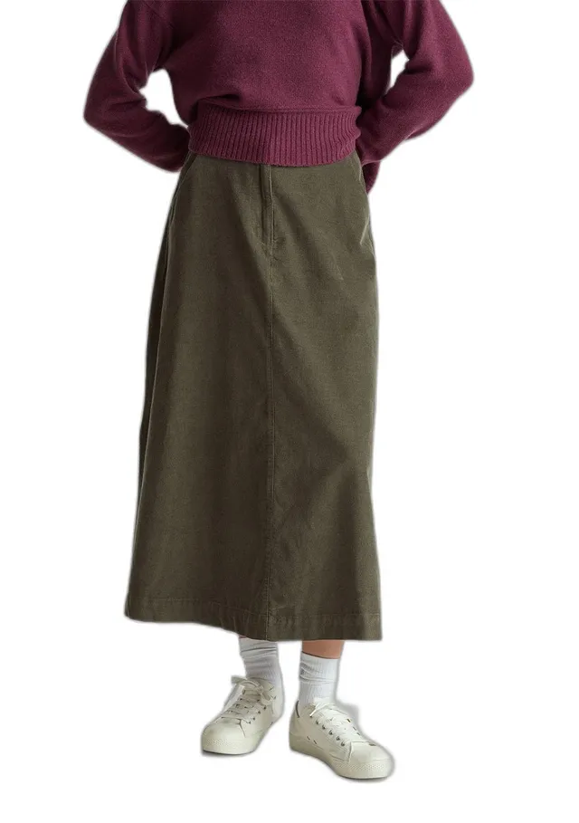 Benetton Gonne Gonna Midi Velluto Mille Righe Svasata