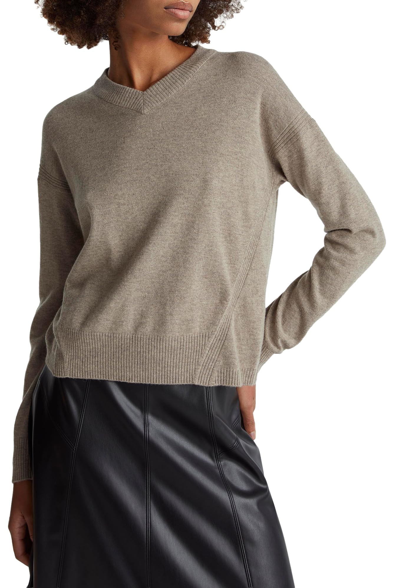Benetton 102hd4032 Maglione Donna Scollo V S Bianco