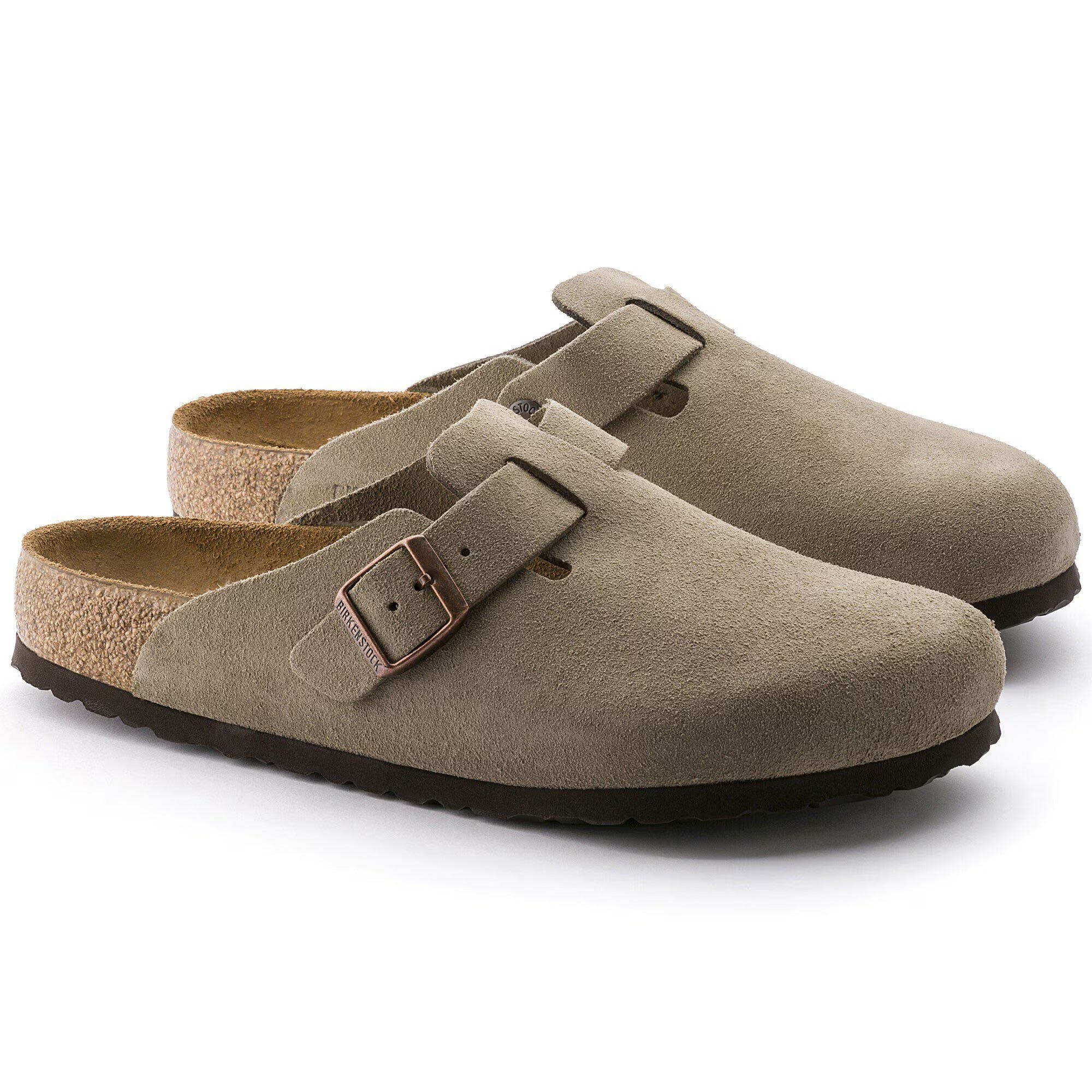 Birkenstock Boston 0560773 ciabatta suede Taupe