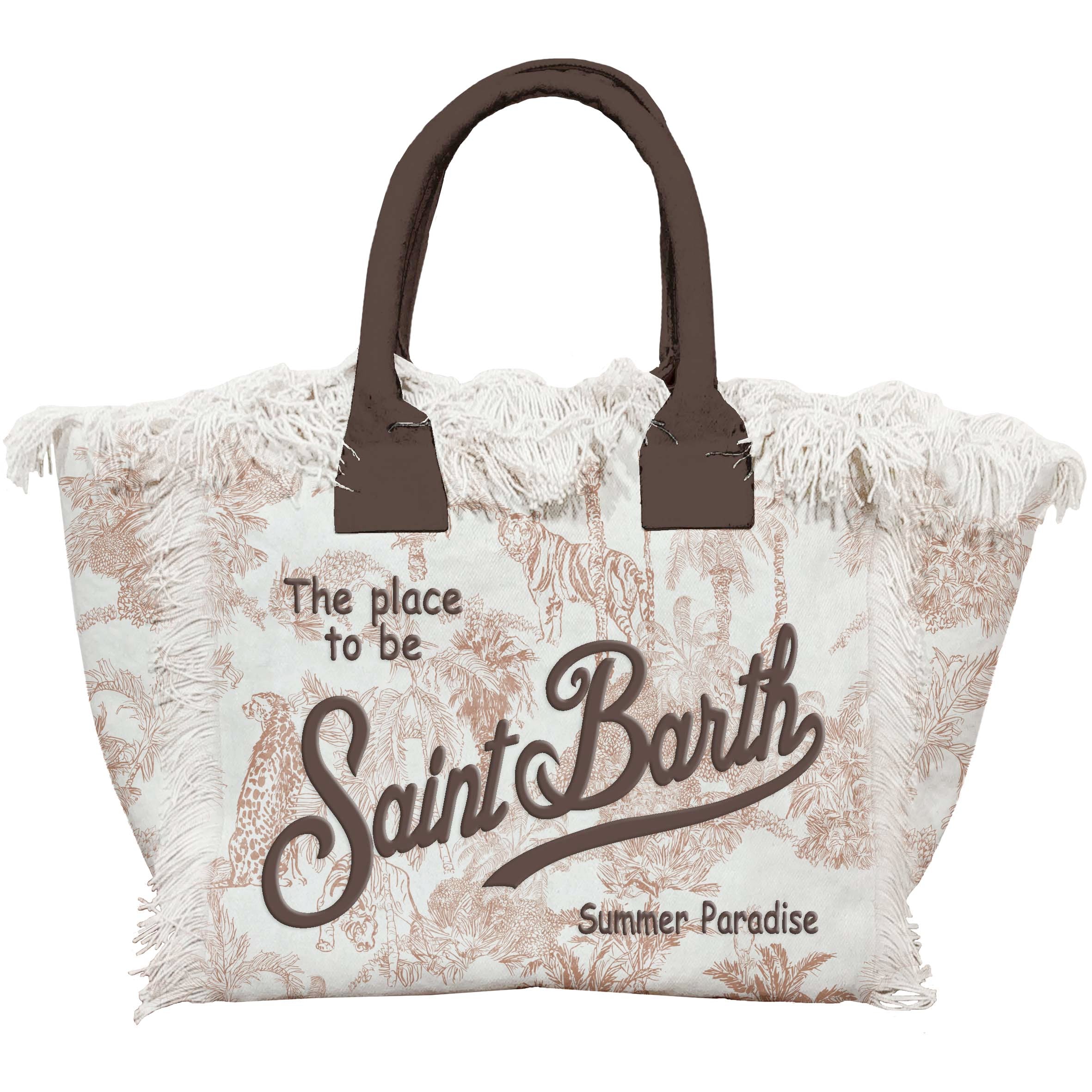 MC2 Saint Barth Vanity 02157L Borsa Donna Jungle Bianco Marrone