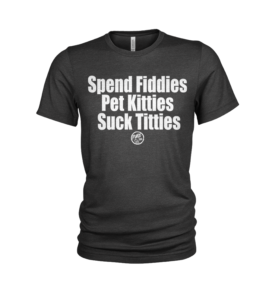 Pure Trash Spend Fiddies maglietta uomo nero triblend