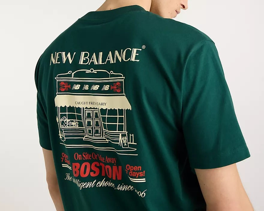 New Balance MT62S7Y Grab A Bite t-shirt verde cotone