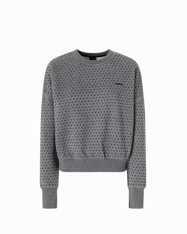 Pinko Monaci 107192-A3GT felpa grigio strass