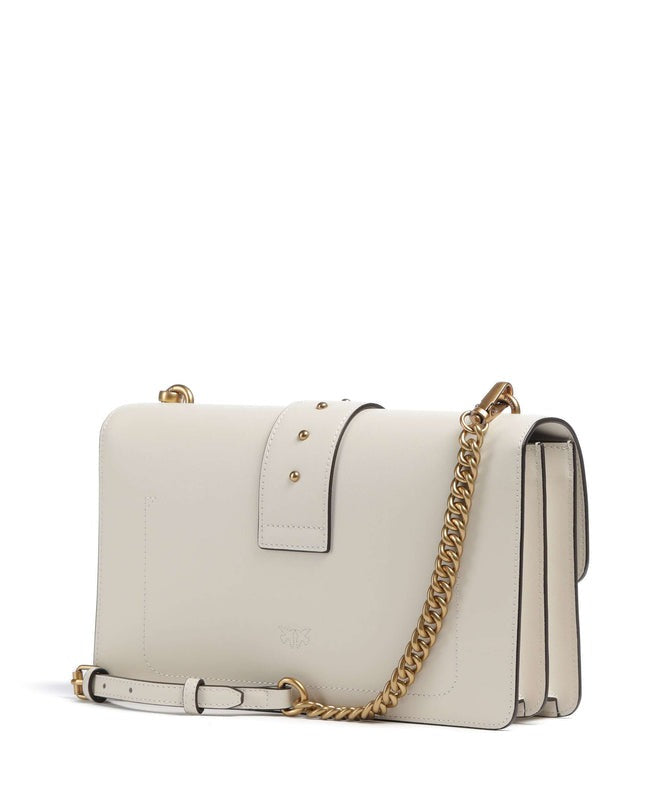 Pinko Love One Classic 105857 A0F1 borsa pelle bianco oro