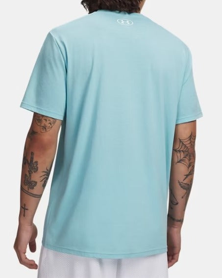 Under Armour Left Chest Logo t-shirt uomo blu misto cotone