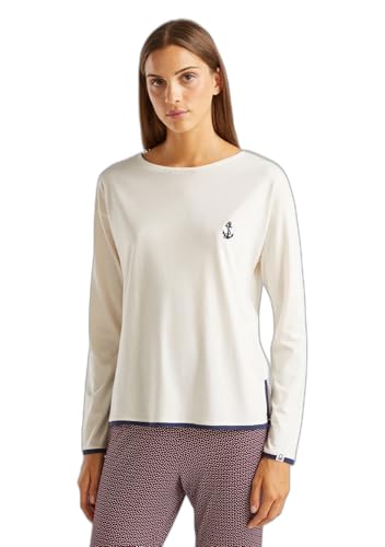 Benetton 3Y5E3M063 Maglia Pigiama Donna L Blu