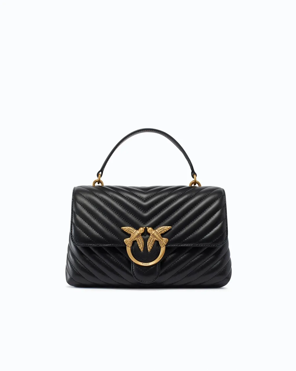 Pinko Love Lady Puff 1000043 Borsa Nappa Nero Gold