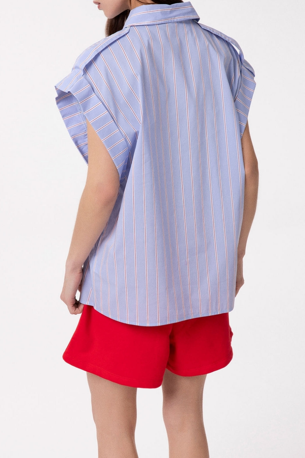 Gaelle Paris GAABW09847 camicia righe Azzurro maniche kimono