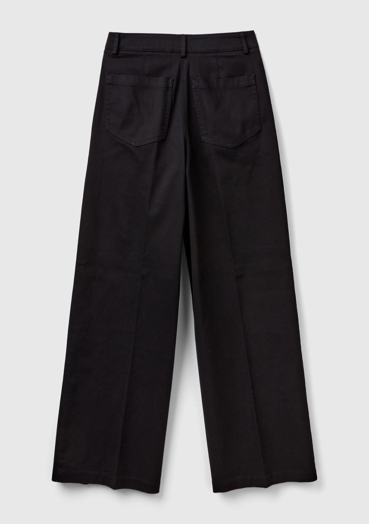 Benetton 4TDCDF05Z Pantaloni Donna Nero 100 Taglia 36 Gamba Ampia