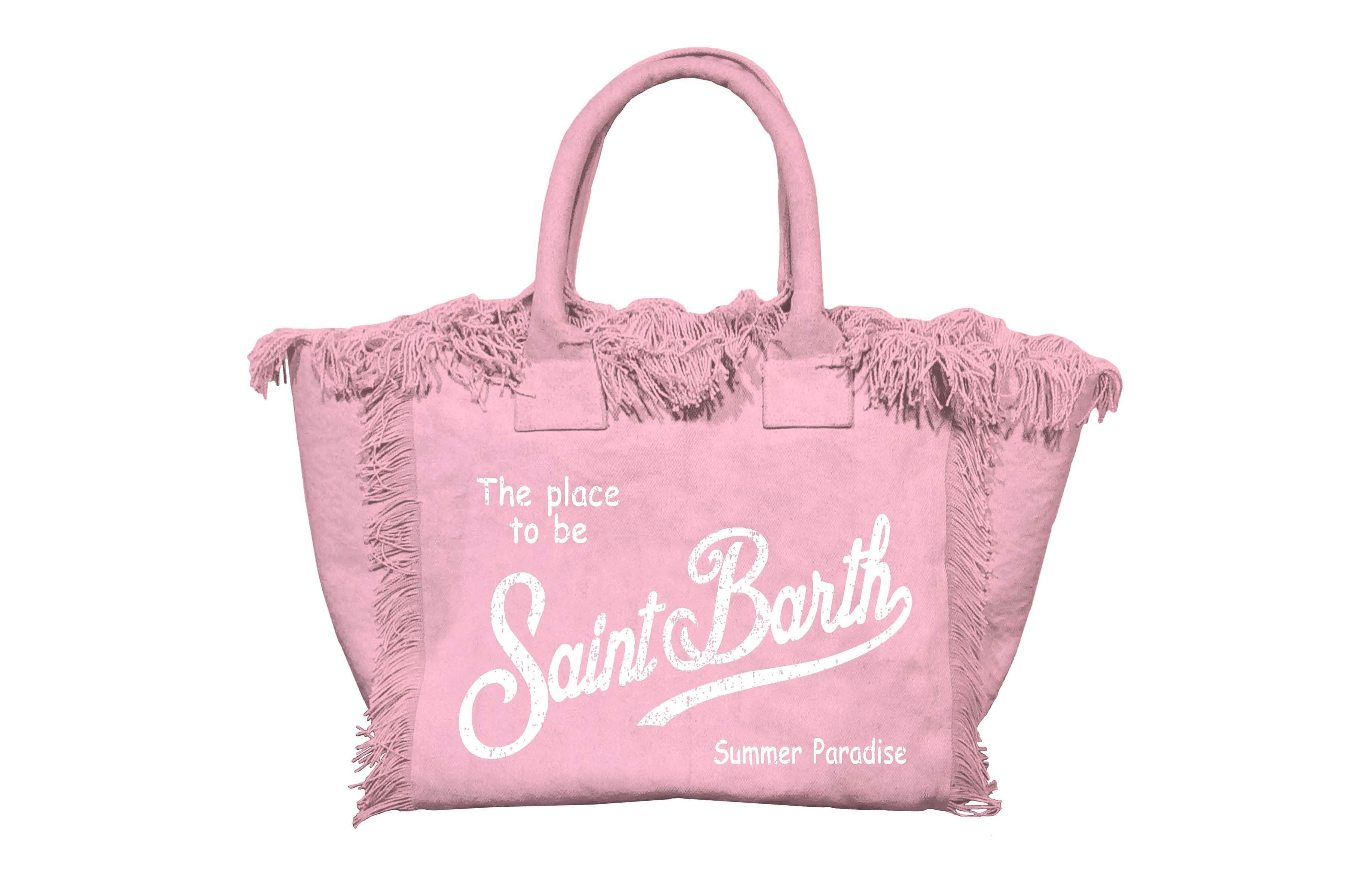 MC2 Saint Barth Vanity Mini Borsa Rosa Canvas Frange