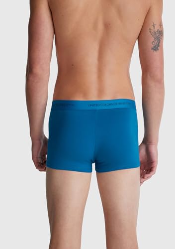 Benetton Boxer Uomo S blu cotone organico elasticizzato